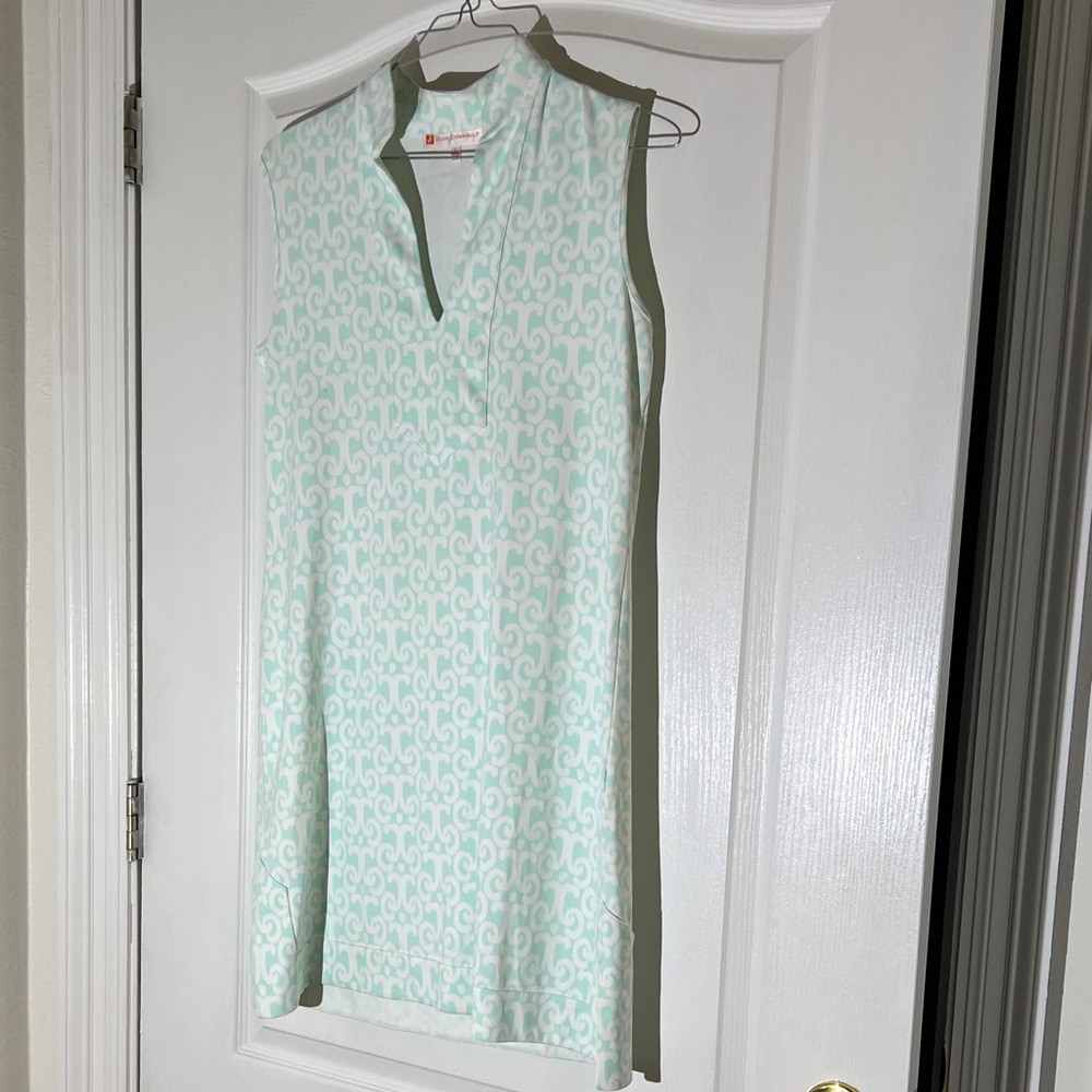 Jude Connally Mint and White Patterned Dress